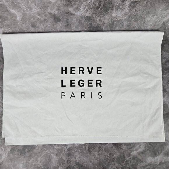 Herve Leger Paris Fabric Dust Bag White Black Lettering - Picture 1 of 5